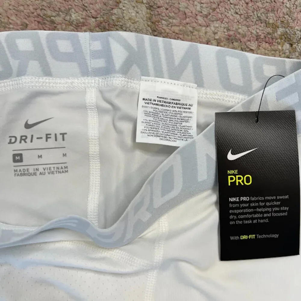 Nike Pro Dri-Fit Compression Leggings White Men's M NWT